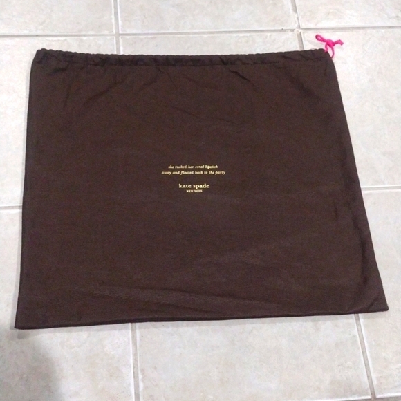 Kate Spade Brown and Pink Drawstring Storage Dust Bag 17 x 19.5-inch KS101 - Picture 1 of 5